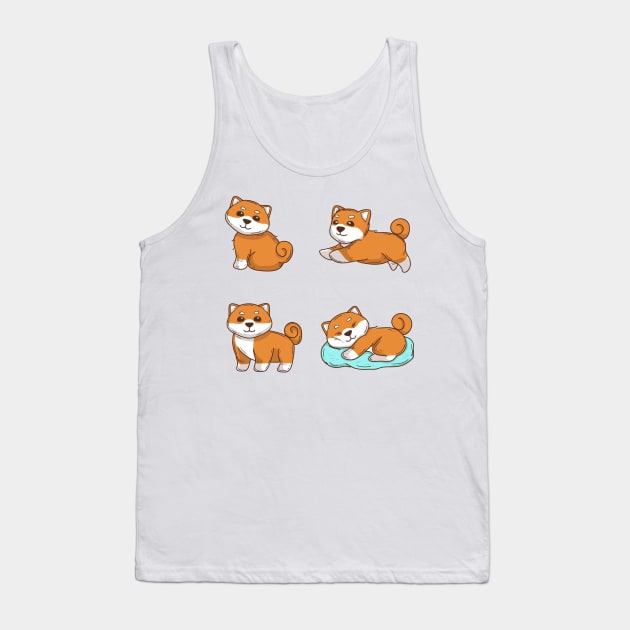 Cute Shiba Emoticon Tank Top by unygara